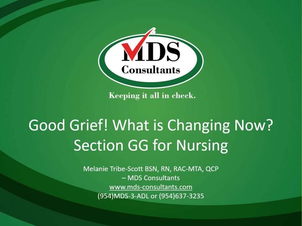 Webinar Section GG Changes MDS Consultants